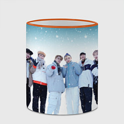 Кружка 3D Stray Kids winter, цвет: 3D-оранжевый кант — фото 2