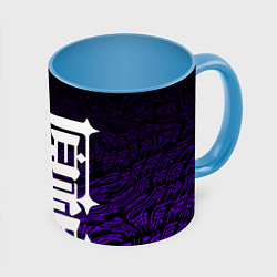 Кружка 3D Геншин импакт: Райдэн в современности, цвет: 3D-белый + небесно-голубой