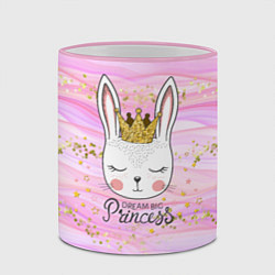 Кружка 3D Принцесса зайка с короной, цвет: 3D-розовый кант — фото 2