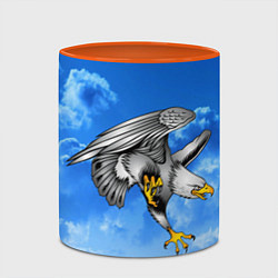 Кружка 3D Орел в облаках разглядел добычу, цвет: 3D-белый + оранжевый — фото 2