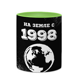 Кружка 3D На Земле с 1998: краска на темном, цвет: 3D-белый + светло-зеленый — фото 2