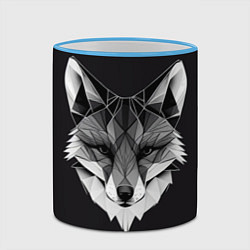 Кружка 3D Lowpoly fox, цвет: 3D-небесно-голубой кант — фото 2