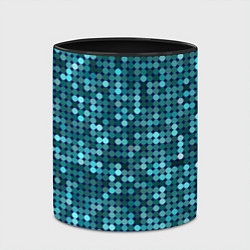 Кружка 3D Блеск пайеток изумрудных бирюзовых, цвет: 3D-белый + черный — фото 2