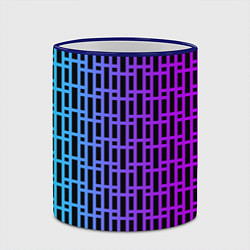 Кружка 3D Неоновая клетка, цвет: 3D-синий кант — фото 2