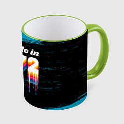 Кружка 3D Made in 1972: liquid art, цвет: 3D-светло-зеленый кант