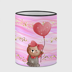 Кружка 3D Мишка с шариком Love, цвет: 3D-черный кант — фото 2
