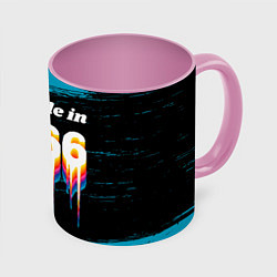 Кружка 3D Made in 1966: liquid art, цвет: 3D-белый + розовый