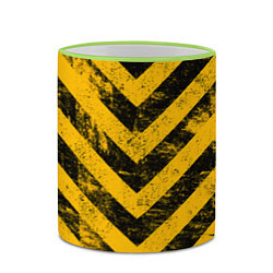 Кружка 3D WARNING - желто-черные полосы, цвет: 3D-светло-зеленый кант — фото 2