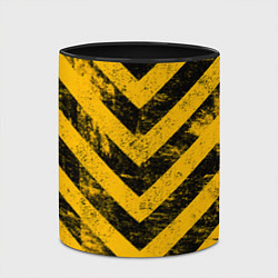 Кружка 3D WARNING - желто-черные полосы, цвет: 3D-белый + черный — фото 2