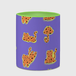 Кружка 3D Принт с леопардами, цвет: 3D-белый + светло-зеленый — фото 2