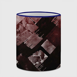 Кружка 3D Красные и чёрные полосы, цвет: 3D-синий кант — фото 2