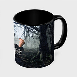 Кружка 3D Уэнсдэй туманный лес, цвет: 3D-белый + черный
