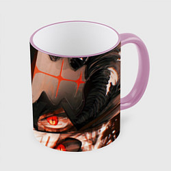Кружка 3D Аста и его демон - Черный клевер, цвет: 3D-розовый кант