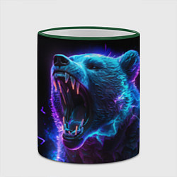 Кружка 3D Свирепый неоновый медведь, цвет: 3D-зеленый кант — фото 2