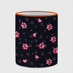 Кружка 3D Лапки котиков, цвет: 3D-оранжевый кант — фото 2