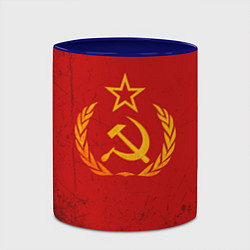 Кружка 3D СССР серп и молот, цвет: 3D-белый + синий — фото 2