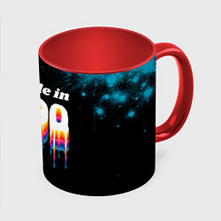 Кружка 3D Made in 1990: liquid art, цвет: 3D-белый + красный