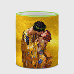 Кружка 3D Густав Климт Поцелуй, цвет: 3D-светло-зеленый кант — фото 2