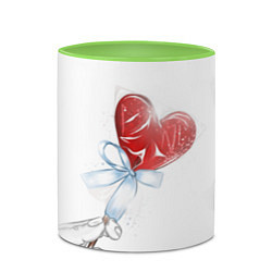 Кружка 3D Леденец сердечко, цвет: 3D-белый + светло-зеленый — фото 2