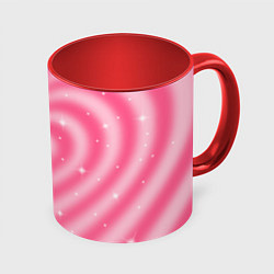 Кружка 3D Pink y2k hearts, цвет: 3D-белый + красный