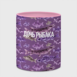 Кружка 3D На рыбалку с папой, цвет: 3D-белый + розовый — фото 2