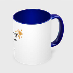 Кружка 3D Веселый человек, рисунок, цвет: 3D-белый + синий