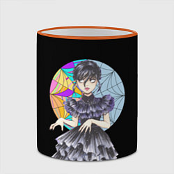 Кружка 3D Wednesday Addams танцует, цвет: 3D-оранжевый кант — фото 2