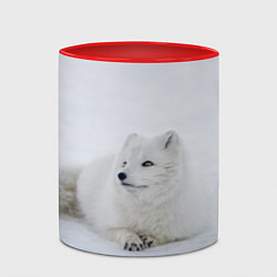 Кружка 3D Полярная лисичка, цвет: 3D-белый + красный — фото 2