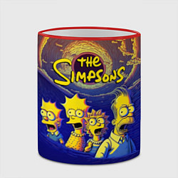 Кружка 3D Черная дыра и Симпсоны, цвет: 3D-красный кант — фото 2