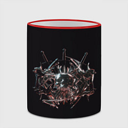 Кружка 3D Скелетон на темном фоне, цвет: 3D-красный кант — фото 2