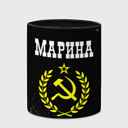 Кружка 3D Марина и желтый символ СССР со звездой, цвет: 3D-белый + черный — фото 2