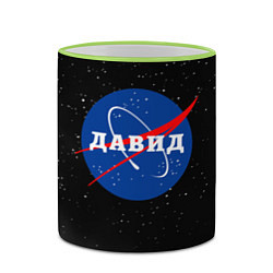 Кружка 3D Давид Наса космос, цвет: 3D-светло-зеленый кант — фото 2