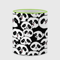 Кружка 3D Весёлые панды, цвет: 3D-светло-зеленый кант — фото 2