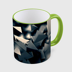Кружка 3D Dark abstraction, цвет: 3D-светло-зеленый кант