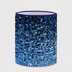 Кружка 3D Геометрическое множество синих кубов, цвет: 3D-синий кант — фото 2