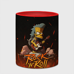 Кружка 3D Rock n roll fire Simpsons, цвет: 3D-белый + красный — фото 2