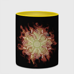 Кружка 3D Цветок в огне, цвет: 3D-белый + желтый — фото 2