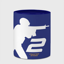Кружка 3D Counter Strike 2 силуэт, цвет: 3D-белый + синий — фото 2