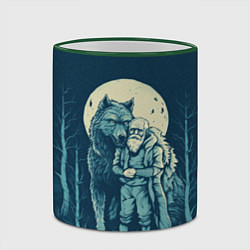 Кружка 3D Старик с волком, цвет: 3D-зеленый кант — фото 2