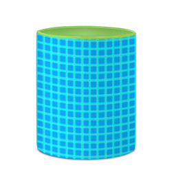 Кружка 3D Небесно голубой узор в клетку, цвет: 3D-белый + светло-зеленый — фото 2