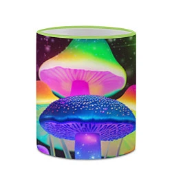 Кружка 3D Волшебные светящиеся грибы и звезды, цвет: 3D-светло-зеленый кант — фото 2