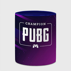 Кружка 3D PUBG gaming champion: рамка с лого и джойстиком на, цвет: 3D-белый + синий — фото 2