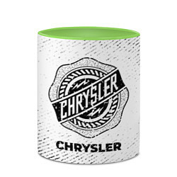 Кружка 3D Chrysler с потертостями на светлом фоне, цвет: 3D-белый + светло-зеленый — фото 2