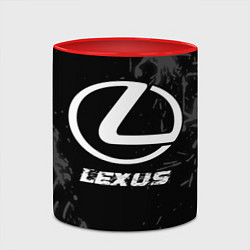Кружка 3D Lexus speed на темном фоне со следами шин, цвет: 3D-белый + красный — фото 2