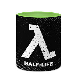 Кружка 3D Half-Life с потертостями на темном фоне, цвет: 3D-белый + светло-зеленый — фото 2