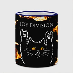 Кружка 3D Joy Division рок кот и огонь, цвет: 3D-синий кант — фото 2