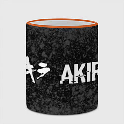 Кружка 3D Akira glitch на темном фоне: надпись и символ, цвет: 3D-оранжевый кант — фото 2