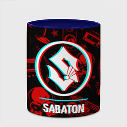 Кружка 3D Sabaton rock glitch, цвет: 3D-белый + синий — фото 2