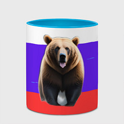 Кружка 3D Медведь на флаге, цвет: 3D-белый + небесно-голубой — фото 2