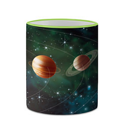 Кружка 3D Планетная система, цвет: 3D-светло-зеленый кант — фото 2